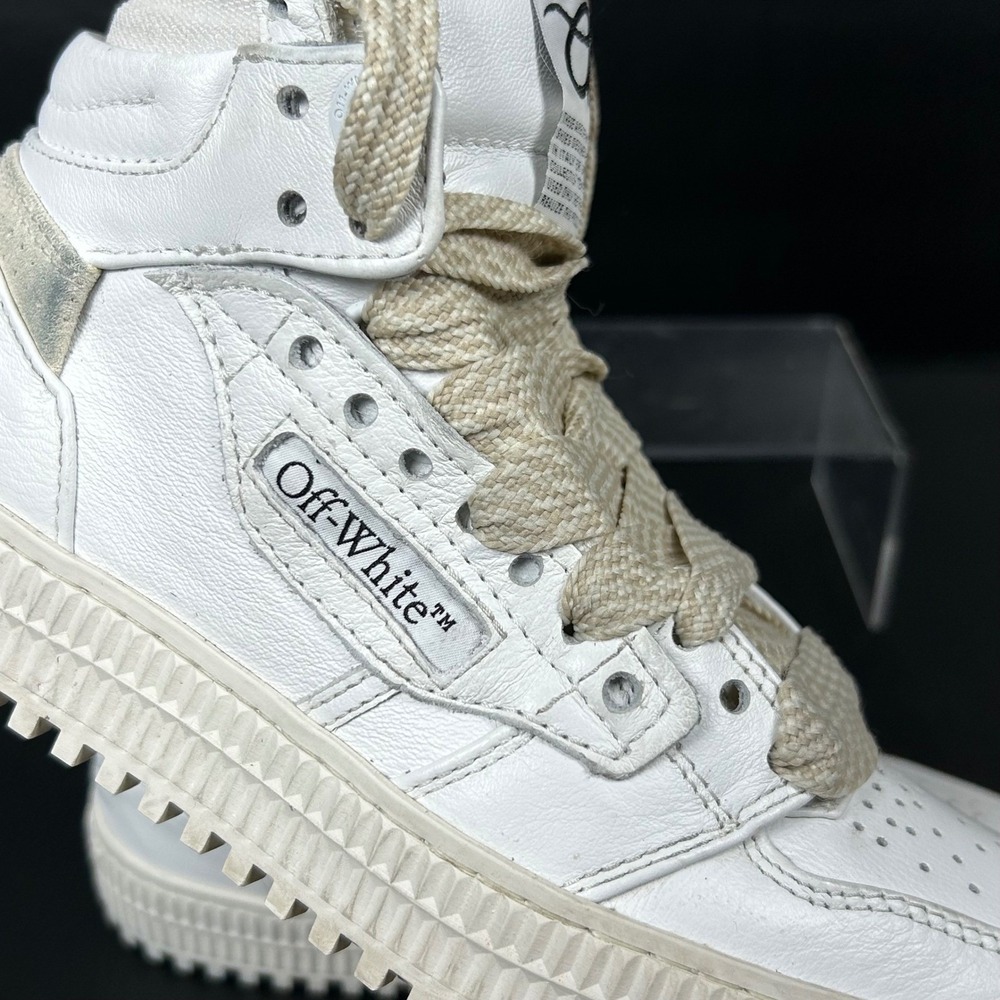 Off-White Size 35 US 5 Off Court 3.0 Leather Sneakers White High Top Shoe Womens